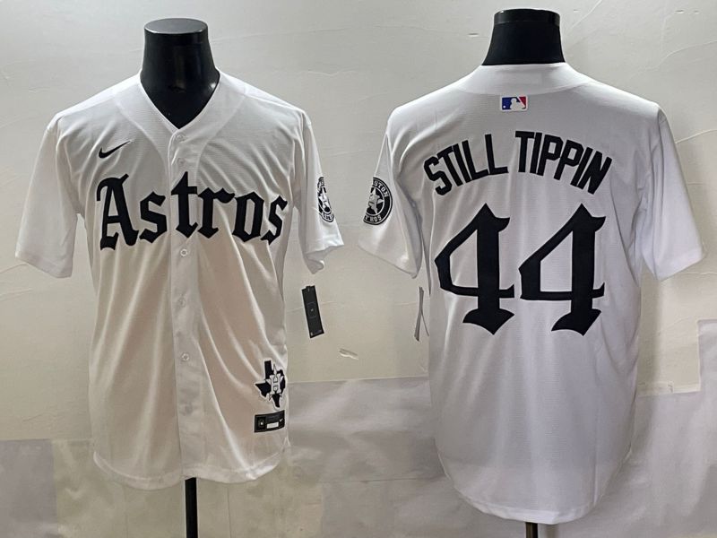 Men 2025 Houston Astros 44 Still Tippin White Five generations Joint Name Nike MLB Jersey style 1
